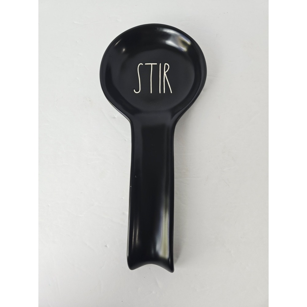Rae Dunn by Magenta black Ceramic Spoon Rest 10 1/2" New Stir